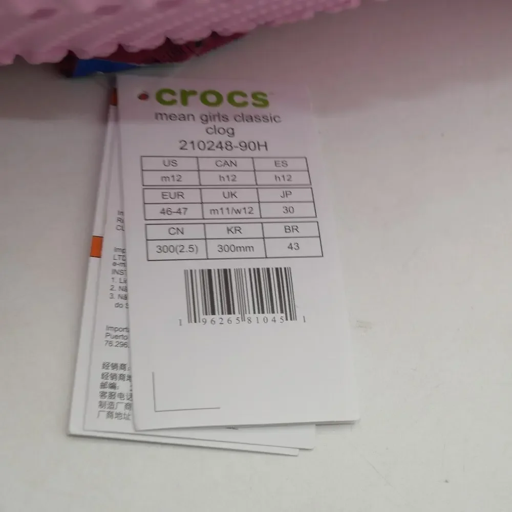 New Crocs Mean Girls Classic Clogs Sandals Pink Glitter Men's 12 Women's 14 - Picture 5 of 13